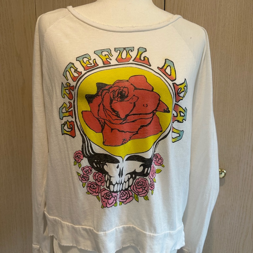 Junk Food Grateful Dead Rose Skull Sweatshirt – Size S – Made in USA